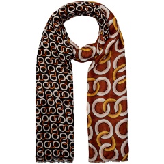 Изображение товара Женский палантин Henry Backer HB1985-09 из вискозы и хлопка коричневый