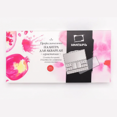 Изображение товара Палитра Малевичъ для акварели профессиональная герметичная, 23 ячейки, красная, 15,8х32 см