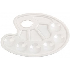 Изображение товара Пластиковая овальная палитра Малевичъ 10 ячеек 23x17 см