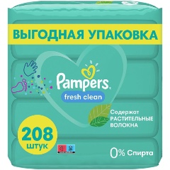 Изображение товара Детские влажные салфетки Pampers Fresh Clean, 208шт.