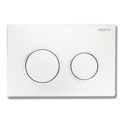 Изображение товара Панель смыва AQUATEK TDI-0000001 (007A) Small Белая ободок хром (клавиши круглые) для INS-0000018 с верхней кнопкой смыва