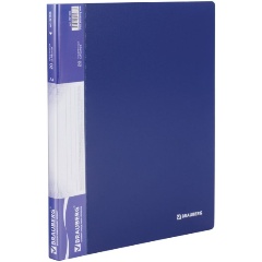 Изображение товара Папка 20 вкладышей BRAUBERG стандарт, синяя, 0,6 мм