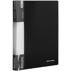 Изображение товара Папка 30 вкладышей BRAUBERG стандарт, черная, 0,6 мм