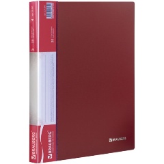 Изображение товара Папка 30 вкладышей BRAUBERG стандарт, красная, 0,6 мм