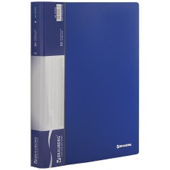 Изображение товара Папка 80 вкладышей BRAUBERG стандарт, синяя, 0,9 мм