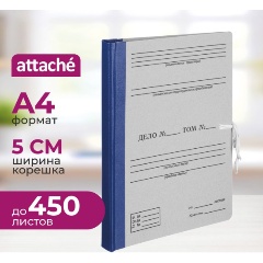 Изображение товара Папка архивная Attache на завязках с гребешками 50мм синий цв