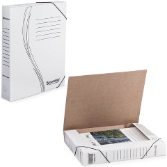 Изображение товара Папка архивная с резинкой А4 (325х250 мм), 45 мм, до 400 листов, плотная, микрогофрокартон, БЕЛАЯ, BRAUBERG, 126511