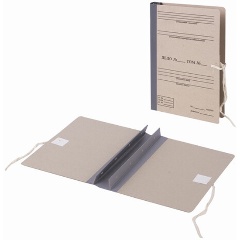 Изображение товара Папка архивная STAFF "Форма 21" для переплета, 40 мм, с гребешками, БУРАЯ, 4 отверстия, завязки