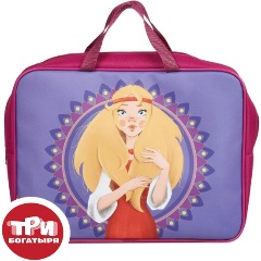 Изображение товара Папка для тетрадей КОМУС Три богатыря Аленушка,А4,молн,ткань,75мм,ПМД-4-20