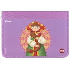 Изображение товара Папка для тетрадей Комус Три Богатыря Любава,А4с рез,ткн,340х235х30,ПТ-Р4