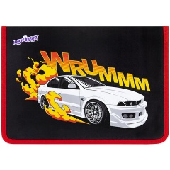 Изображение товара Папка для труда на молнии ЮНЛАНДИЯ А4, 1 отделение, откидная планка, органайзер, "Wrum", 272225