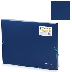 Изображение товара Папка-короб Brauberg A4 30 мм на резинках, синяя