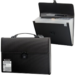 Изображение товара Папка-портфель пластиковая BRAUBERG А4 (332х245х35 мм), 13 отделений, черная