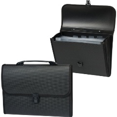 Изображение товара Папка-портфель пластиковая STAFF А4 (330х235х50 мм), 7 отделений, с окантовкой, индексные ярлыки, черный