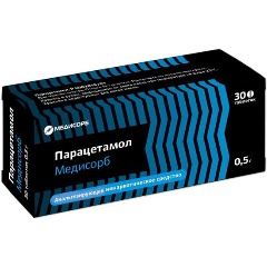 Изображение товара Лекарственное средство Парацетамол Медисорб таблетки 0,5г №30
