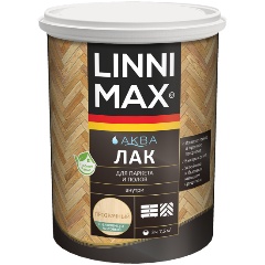 Изображение товара Паркетный лак Linnimax Аква, акриловый, шелковисто-матовый, 0,9 л