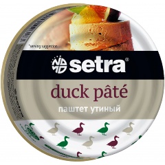 Изображение товара Паштет SETRA утиный 100 г - вкусная закуска из мяса утки и курицы