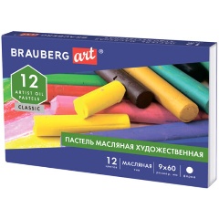 Изображение товара Пастель масляная художественная BRAUBERG ART CLASSIC 12 цветов круглое сечение