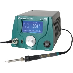 Изображение товара Паяльная станция Pro'sKit SS-259B, 90Вт, 220В, 500°С, ЖК-дисплей с подсветкой, USB-порт 5V/1A
