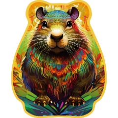 Изображение товара Деревянный пазл ФРЕЯ PZLF-005 Яркий капибара, 156 элемент.