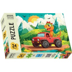 Изображение товара Пазл Maxi ТРИ СОВЫ Динозавр в грузовике, 24 эл.