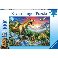 Изображение товара Пазл Ravensburger У динозавров 100 элементов качественный классический пазл для детей и взрослых