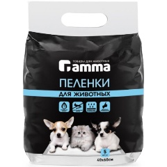 Изображение товара Пеленки одноразовые GAMMA для животных, 40х60 см (5 шт.)