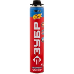 Изображение товара Пена монтажная ЗУБР "ЭКСПЕРТ" ПРО 65 профессиональная, монтажная, пистолетная, всесезонная, 850мл