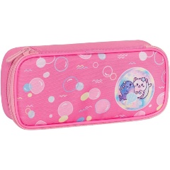 Изображение товара Пенал 1 секц. сред. Tiger FAMILY SMART CLEVER RAINBOW BUBBLES 110x215x60 мм роз. картон, полиэстер с 1 откид. планкой