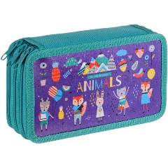 Изображение товара Пенал ArtSpace ПК3_29128 Animals 3 отделения 190х110