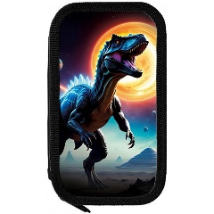 Изображение товара Пенал Schoolformat КОСМИЧЕСКИЕ ДИНОЗАВРЫ 190х105х35 мм двухсекционный