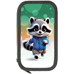 Изображение товара Пенал Schoolformat ЯРКИЕ ЗВЕРЯТА 190х105х35 мм двухсекционный