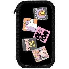 Изображение товара Пенал Schoolformat КОМИКС АНИМЕ 190х105 мм черный 2 секции