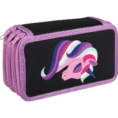 Изображение товара Пенал Комус Класс Единорог 3 отделения ПКТ 12-20 черный