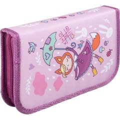 Изображение товара Пенал Комус Класс Лисичка розовый тканевый детский школьный для канцелярии