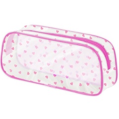 Изображение товара Пенал-косметичка BRAUBERG LUCENT на молнии, прозрачный, Hearts, 272345