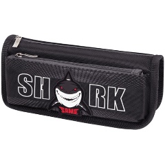Изображение товара Пенал мягкий ЮНЛАНДИЯ, 2 отделения, полиэстер, "Shark", черный, 21х6х9 см, 270271