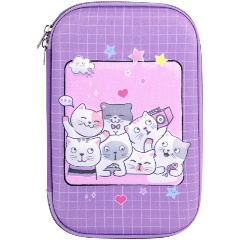 Изображение товара Пенал ЮНЛАНДИЯ большой, 1 отделение, 1 откидная планка, карман, полиэстер/EVA, 22х15х5 см, Cats selfie, 273193