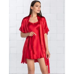 Изображение товара Пеньюар FELISSE Обворожительный с кружевом, красный, 44-50