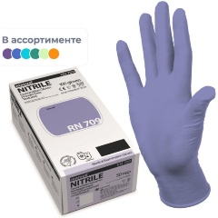 Изображение товара Перчатки медицинские смотровые нитрил, нестерильные, MANUAL RN707 (M) 50 пар, в ассортименте