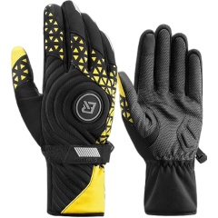 Изображение товара Перчатки Rockbros S311 светоотражающие, сенсорные, утепленные, черный, желтый, S (asia M)
