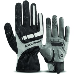 Изображение товара Перчатки Rockbros утепленные, светоотражающие, сенсорные, черный, серый, XL (asia XXL)