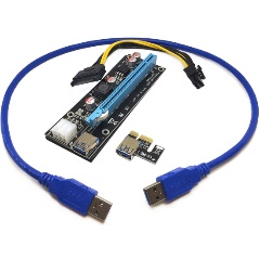 Изображение товара Переходник-удлинитель Espada PCI-Ex1 (M) - PCI-Ex16 (F)(ver009s), с питанием, 80cm