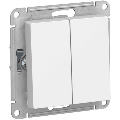 Изображение товара Двухклавишный переключатель SCHNEIDER ELECTRIC ATLASDESIGN схема 6/2 10А белый