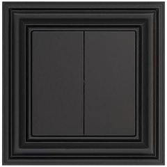 Изображение товара Переключатель двухклавишный Liregus черный матовый 29-212