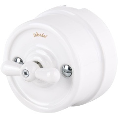 Изображение товара Переключатель-выключатель Werkel одноклавишный Retro белый W5612001 4690389166709