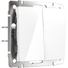 Изображение товара Перекрестный переключатель двухклавишный Werkel белый W1123001 4690389182105