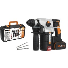 Изображение товара Перфоратор аккумуляторный WORX WX380, 20В, 4Ач x2, ЗУ 2А, кейс