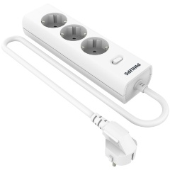 Изображение товара Сетевой фильтр Philips 3 Розетки, кабель - 2M белый