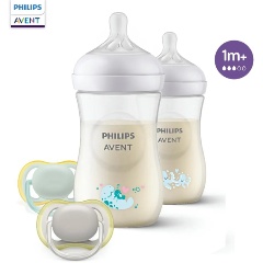 Изображение товара Набор Philips Avent SCD837/11 Natural Response, 2 бутылочки 260 мл, 2 соски силиконовые, 2 пустышки